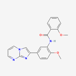 molecular formula C21H18N4O3 B3006224 N-(5-imidazo[1,2-a]pyrimidin-2-yl-2-methoxyphenyl)-2-methoxybenzamide CAS No. 847388-03-8
