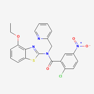 2-chloro-N-(4-ethoxybenzo[d]thiazol-2-yl)-5-nitro-N-(pyridin-2-ylmethyl)benzamide