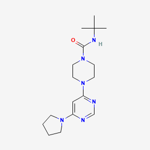 molecular formula C17H28N6O B3006255 N-(tert-butyl)-4-(6-(pyrrolidin-1-yl)pyrimidin-4-yl)piperazine-1-carboxamide CAS No. 1203016-51-6