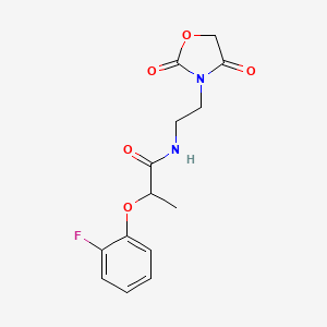 molecular formula C14H15FN2O5 B3006257 N-(2-(2,4-dioxooxazolidin-3-yl)ethyl)-2-(2-fluorophenoxy)propanamide CAS No. 2034535-58-3