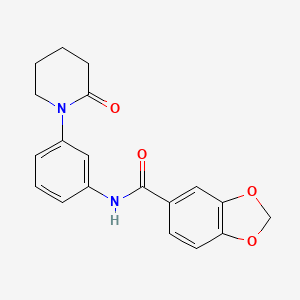 molecular formula C19H18N2O4 B3006262 N-[3-(2-oxopiperidin-1-yl)phenyl]-2H-1,3-benzodioxole-5-carboxamide CAS No. 941873-05-8