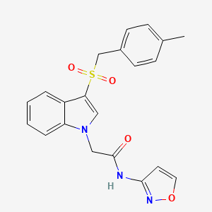 molecular formula C21H19N3O4S B3006265 N-(isoxazol-3-yl)-2-(3-((4-methylbenzyl)sulfonyl)-1H-indol-1-yl)acetamide CAS No. 898454-29-0