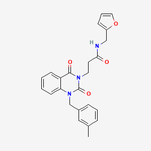 molecular formula C24H23N3O4 B3006269 N-[(furan-2-yl)methyl]-3-{1-[(3-methylphenyl)methyl]-2,4-dioxo-1,2,3,4-tetrahydroquinazolin-3-yl}propanamide CAS No. 899788-33-1
