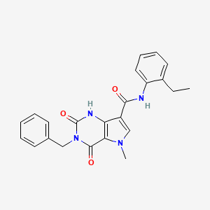 molecular formula C23H22N4O3 B3006271 3-benzyl-N-(2-ethylphenyl)-5-methyl-2,4-dioxo-2,3,4,5-tetrahydro-1H-pyrrolo[3,2-d]pyrimidine-7-carboxamide CAS No. 921854-39-9