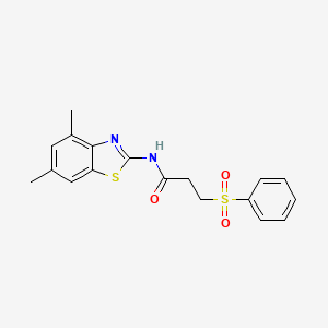 3-(benzenesulfonyl)-N-(4,6-dimethyl-1,3-benzothiazol-2-yl)propanamide