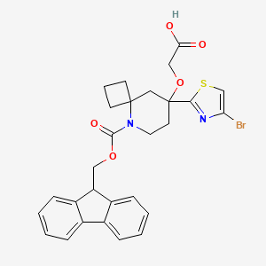 2-[[8-(4-Bromo-1,3-thiazol-2-yl)-5-(9H-fluoren-9-ylmethoxycarbonyl)-5-azaspiro[3.5]nonan-8-yl]oxy]acetic acid