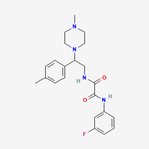 molecular formula C22H27FN4O2 B3006278 N1-(3-fluorophenyl)-N2-(2-(4-methylpiperazin-1-yl)-2-(p-tolyl)ethyl)oxalamide CAS No. 898452-03-4