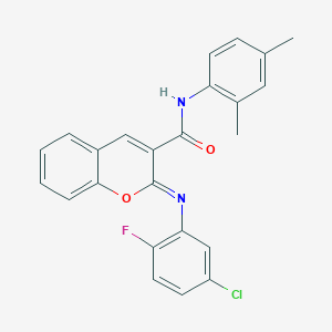 (2Z)-2-[(5-chloro-2-fluorophenyl)imino]-N-(2,4-dimethylphenyl)-2H-chromene-3-carboxamide