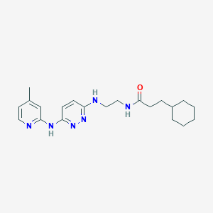 3-cyclohexyl-N-(2-((6-((4-methylpyridin-2-yl)amino)pyridazin-3-yl)amino)ethyl)propanamide
