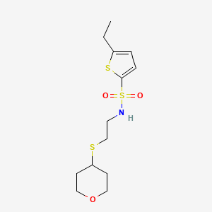 5-ethyl-N-(2-((tetrahydro-2H-pyran-4-yl)thio)ethyl)thiophene-2-sulfonamide