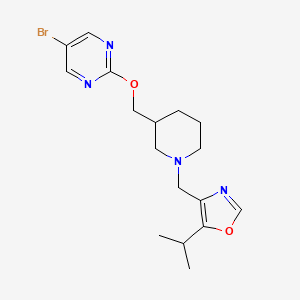 4-[[3-[(5-Bromopyrimidin-2-yl)oxymethyl]piperidin-1-yl]methyl]-5-propan-2-yl-1,3-oxazole