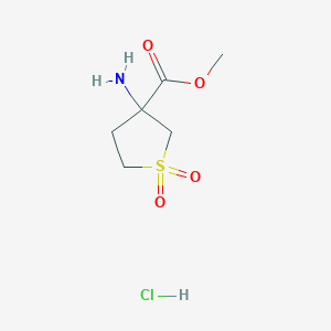 molecular formula C6H12ClNO4S B3006291 Methyl 3-amino-1,1-dioxothiolane-3-carboxylate;hydrochloride CAS No. 2361644-71-3