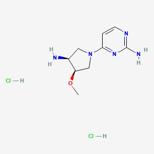 4-[(3S,4R)-3-Amino-4-methoxypyrrolidin-1-yl]pyrimidin-2-amine;dihydrochloride