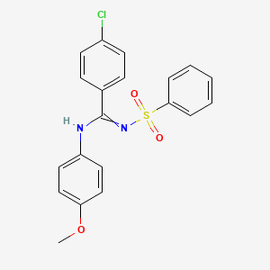 N'-(benzenesulfonyl)-4-chloro-N-(4-methoxyphenyl)benzenecarboximidamide