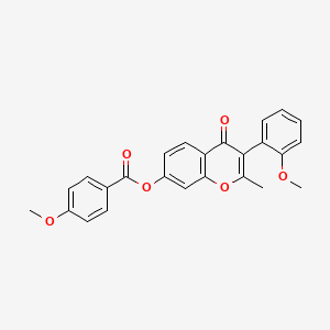 molecular formula C25H20O6 B3006344 3-(2-甲氧基苯基)-2-甲基-4-氧代-4H-色满-7-基 4-甲氧基苯甲酸酯 CAS No. 610759-30-3