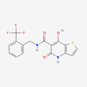 molecular formula C16H11F3N2O3S B3006348 2-(1-ethyl-2,4-dioxo-7-phenyl-1,4-dihydropyrimido[4,5-d]pyrimidin-3(2H)-yl)-N-(4-methylbenzyl)acetamide CAS No. 1251681-57-8