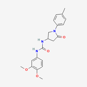 molecular formula C20H23N3O4 B3006350 1-(3,4-Dimethoxyphenyl)-3-(5-oxo-1-(p-tolyl)pyrrolidin-3-yl)urea CAS No. 894021-40-0