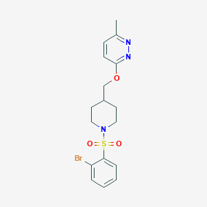 3-[[1-(2-Bromophenyl)sulfonylpiperidin-4-yl]methoxy]-6-methylpyridazine
