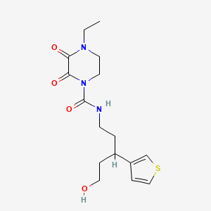 4-ethyl-N-[5-hydroxy-3-(thiophen-3-yl)pentyl]-2,3-dioxopiperazine-1-carboxamide