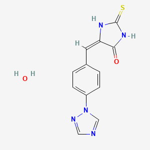 2-sulfanylidene-5-{[4-(1H-1,2,4-triazol-1-yl)phenyl]methylidene}imidazolidin-4-one hydrate