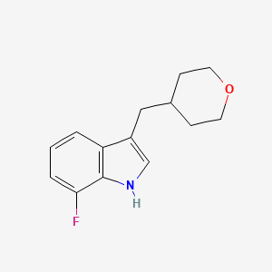 molecular formula C14H16FNO B3006357 7-Fluoro-3-((tetrahydro-2H-pyran-4-yl)methyl)-1H-indole CAS No. 2197054-20-7