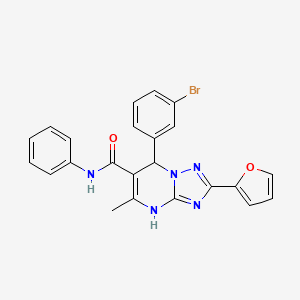 molecular formula C23H18BrN5O2 B3006397 7-(3-bromophenyl)-2-(furan-2-yl)-5-methyl-N-phenyl-4,7-dihydro-[1,2,4]triazolo[1,5-a]pyrimidine-6-carboxamide CAS No. 538353-23-0