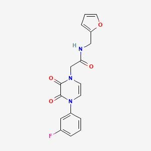 molecular formula C17H14FN3O4 B3006411 2-(4-(3-fluorophenyl)-2,3-dioxo-3,4-dihydropyrazin-1(2H)-yl)-N-(furan-2-ylmethyl)acetamide CAS No. 1226458-10-1