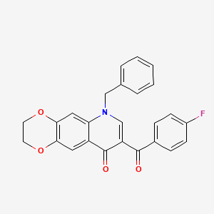 molecular formula C25H18FNO4 B3006413 6-benzyl-8-(4-fluorobenzoyl)-2,3-dihydro[1,4]dioxino[2,3-g]quinolin-9(6H)-one CAS No. 902623-52-3
