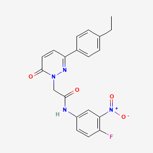 molecular formula C20H17FN4O4 B3006418 2-[3-(4-ethylphenyl)-6-oxopyridazin-1-yl]-N-(4-fluoro-3-nitrophenyl)acetamide CAS No. 942007-76-3