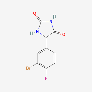 molecular formula C9H6BrFN2O2 B3006422 5-(3-Bromo-4-fluorophenyl)imidazolidine-2,4-dione CAS No. 1046118-65-3