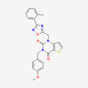 molecular formula C24H20N4O4S B3006472 N-{[5-(azepan-1-ylsulfonyl)-2-thienyl]methyl}-2-(3-fluorophenyl)acetamide CAS No. 1251584-35-6