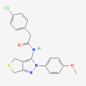 molecular formula C20H18ClN3O2S B3006475 2-(4-chlorophenyl)-N-[2-(4-methoxyphenyl)-2H,4H,6H-thieno[3,4-c]pyrazol-3-yl]acetamide CAS No. 893941-69-0
