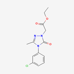 molecular formula C13H14ClN3O3 B3006486 ethyl 2-[4-(3-chlorophenyl)-3-methyl-5-oxo-4,5-dihydro-1H-1,2,4-triazol-1-yl]acetate CAS No. 860786-50-1