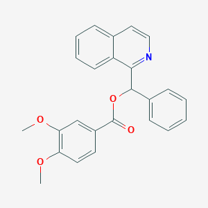 molecular formula C25H21NO4 B3006487 Isoquinolin-1-yl(phenyl)methyl 3,4-dimethoxybenzoate CAS No. 385786-22-1