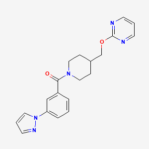 (3-Pyrazol-1-ylphenyl)-[4-(pyrimidin-2-yloxymethyl)piperidin-1-yl]methanone