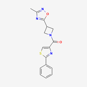 (3-(3-Methyl-1,2,4-oxadiazol-5-yl)azetidin-1-yl)(2-phenylthiazol-4-yl)methanone