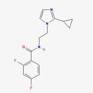 molecular formula C15H15F2N3O B3006543 N-(2-(2-cyclopropyl-1H-imidazol-1-yl)ethyl)-2,4-difluorobenzamide CAS No. 2034588-11-7