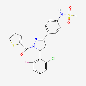 N-(4-(5-(2-chloro-6-fluorophenyl)-1-(thiophene-2-carbonyl)-4,5-dihydro-1H-pyrazol-3-yl)phenyl)methanesulfonamide