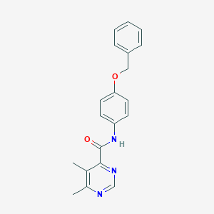 molecular formula C20H19N3O2 B3006551 N-[4-(benzyloxy)phenyl]-5,6-dimethylpyrimidine-4-carboxamide CAS No. 2415455-15-9