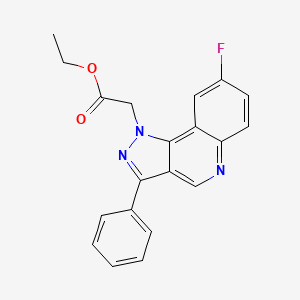 molecular formula C20H16FN3O2 B3006552 ethyl 2-(8-fluoro-3-phenyl-1H-pyrazolo[4,3-c]quinolin-1-yl)acetate CAS No. 1546989-52-9