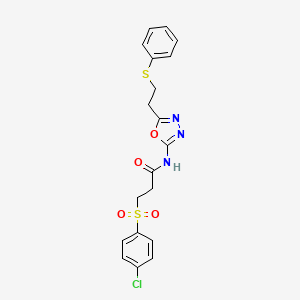 3-((4-chlorophenyl)sulfonyl)-N-(5-(2-(phenylthio)ethyl)-1,3,4-oxadiazol-2-yl)propanamide