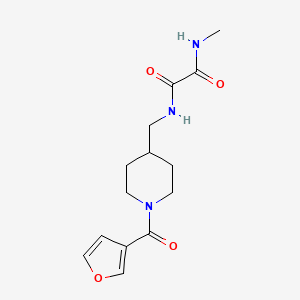 molecular formula C14H19N3O4 B3006556 N1-((1-(furan-3-carbonyl)piperidin-4-yl)methyl)-N2-methyloxalamide CAS No. 1396868-53-3