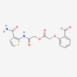 [2-[(3-Carbamoylthiophen-2-yl)amino]-2-oxoethyl] 2-(2-formylphenoxy)acetate