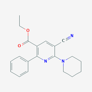 Ethyl 5-cyano-2-phenyl-6-piperidinonicotinate