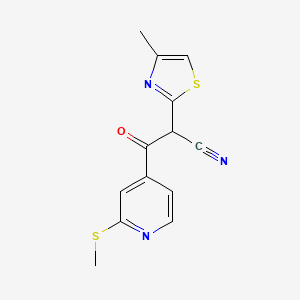 B3006576 2-(4-Methyl-1,3-thiazol-2-yl)-3-[2-(methylsulfanyl)pyridin-4-yl]-3-oxopropanenitrile CAS No. 1797098-07-7