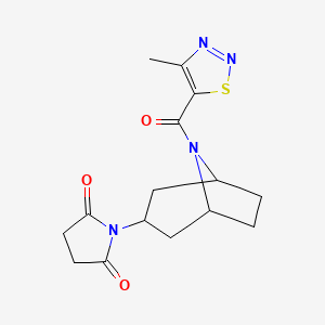 1-((1R,5S)-8-(4-methyl-1,2,3-thiadiazole-5-carbonyl)-8-azabicyclo[3.2.1]octan-3-yl)pyrrolidine-2,5-dione