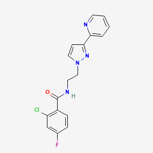 2-Chloro-4-fluoro-N-[2-(3-pyridin-2-ylpyrazol-1-yl)ethyl]benzamide