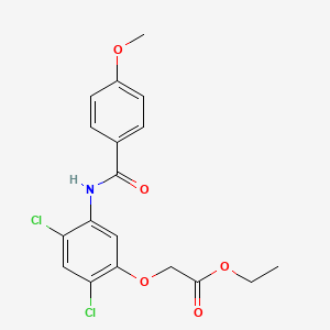 Ethyl 2-(2,4-dichloro-5-((4-methoxybenzoyl)amino)phenoxy)acetate