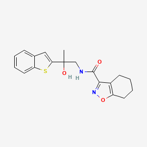 molecular formula C19H20N2O3S B3006649 N-[2-(1-benzothiophen-2-yl)-2-hydroxypropyl]-4,5,6,7-tetrahydro-1,2-benzoxazole-3-carboxamide CAS No. 2034263-44-8