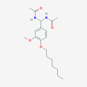 molecular formula C19H30N2O4 B3006657 N-{acetamido[4-(heptyloxy)-3-methoxyphenyl]methyl}acetamide CAS No. 620562-55-2